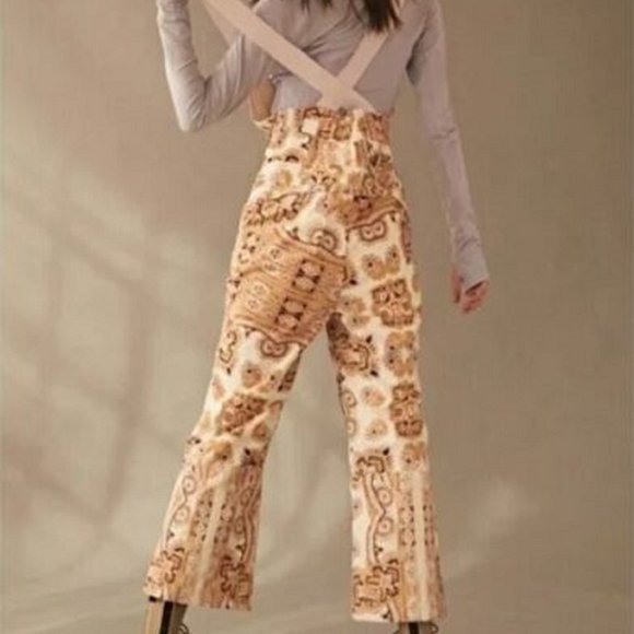 Free People Movement Alpine Glow Snow Bib Pants Ski Snowboard flared leg - Picture 2 of 9